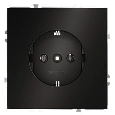 Изображение Розетка с заземлением Voltum S70 Metal, антрацит (механизм + накладка)