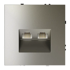 Изображение Розетка компьютерная встраиваемая VOLTUM S70 двойная RJ45+RJ45 кат.6 (шелк)